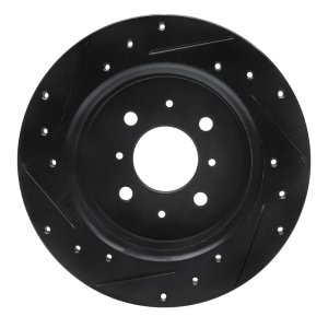 Acura EL Brake Rotor (1) - Rear Right - R1 Concepts - Drilled & Slotted - Black - `01-`05